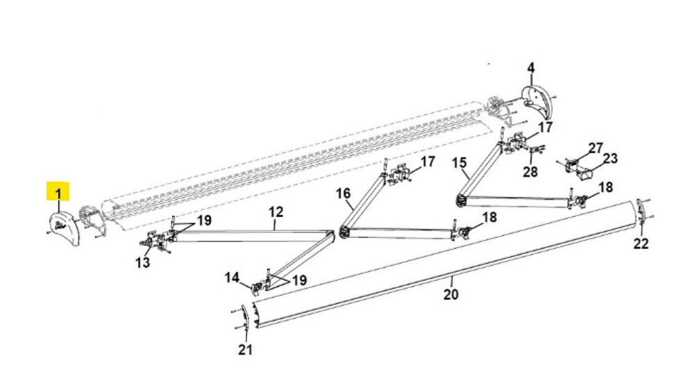 Carefree RV R037563-003-MIL Freestyle Endcap Case, Outer, LH, DNUB, MIL