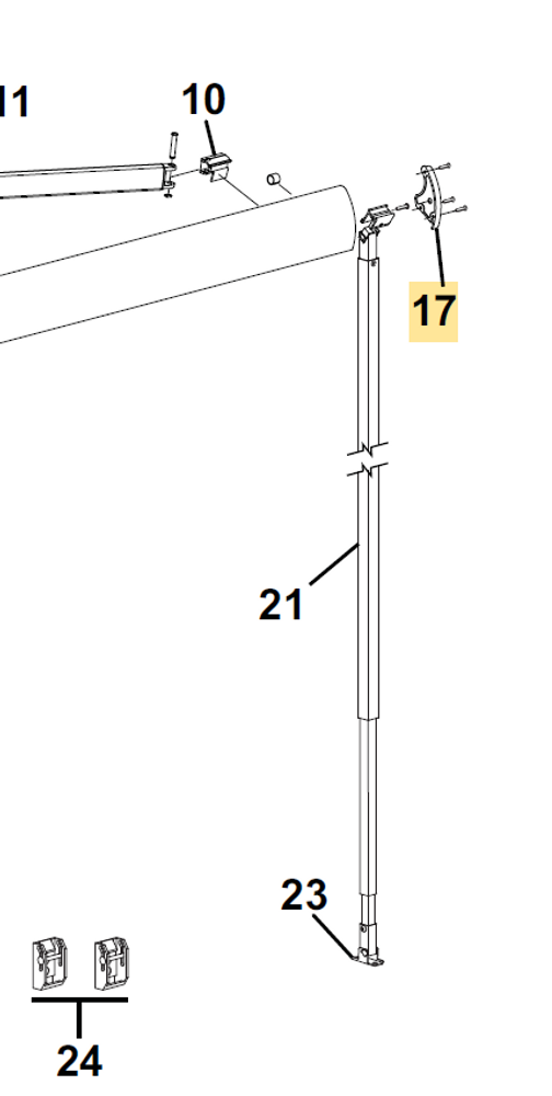 Carefree RV R041352-005 Awning Lead Rail End Plate, RH - White