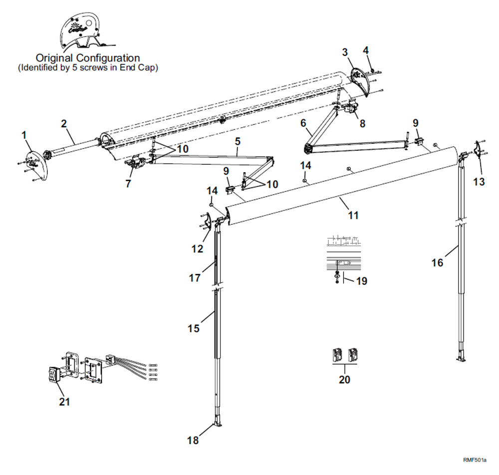 Carefree RV BY1206EJVLM FRDM RM Assy, 3.05M - BKSF PBL,LED