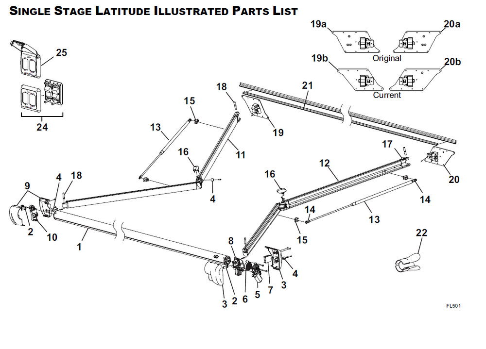 Carefree RV GW168006EBAW Lat Awning Assy, 168" - BKSF