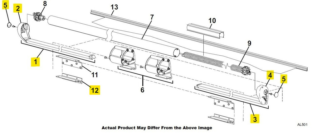 Carefree RV KG25S15 Short Awning Endcap & Mounting Tube Assy - White