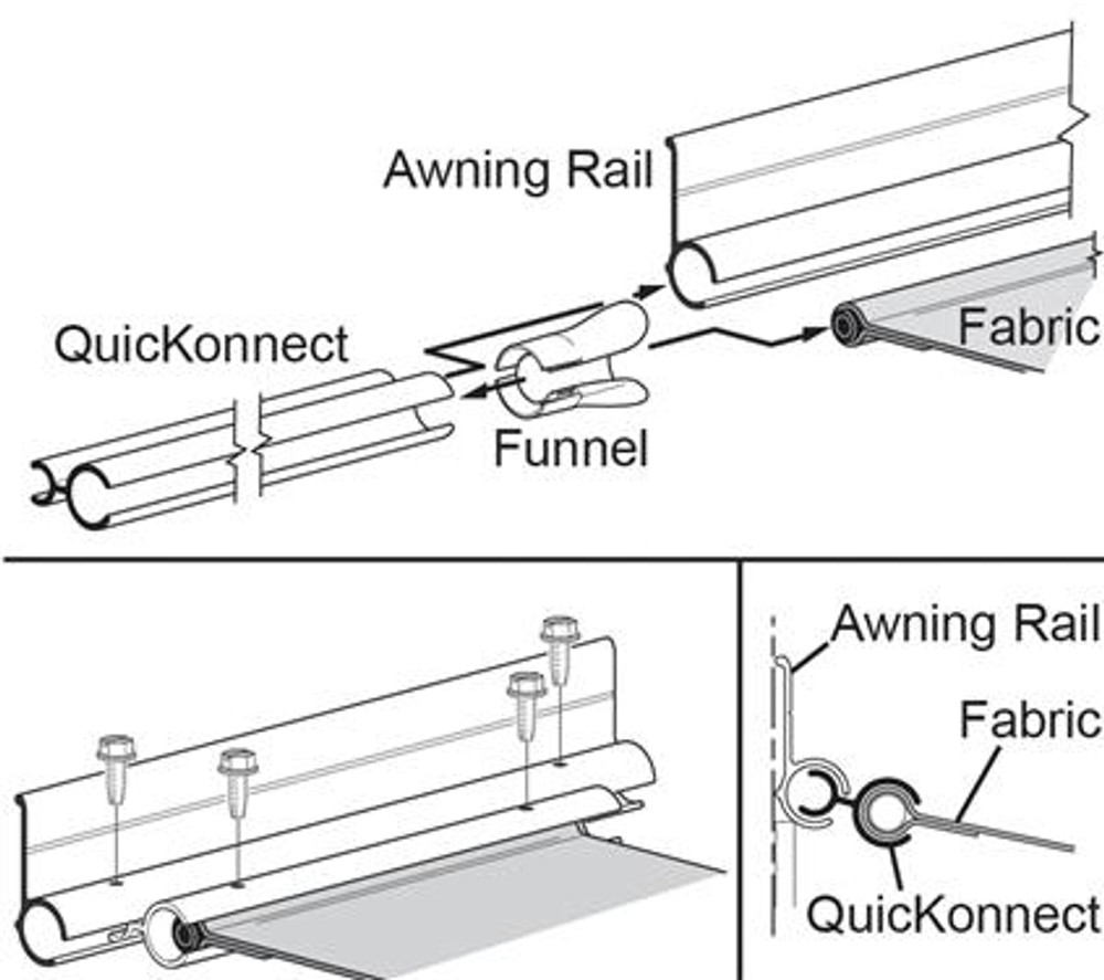 Carefree RV  R001792-240 Latitude Awning Rail Adapter - Aluminum