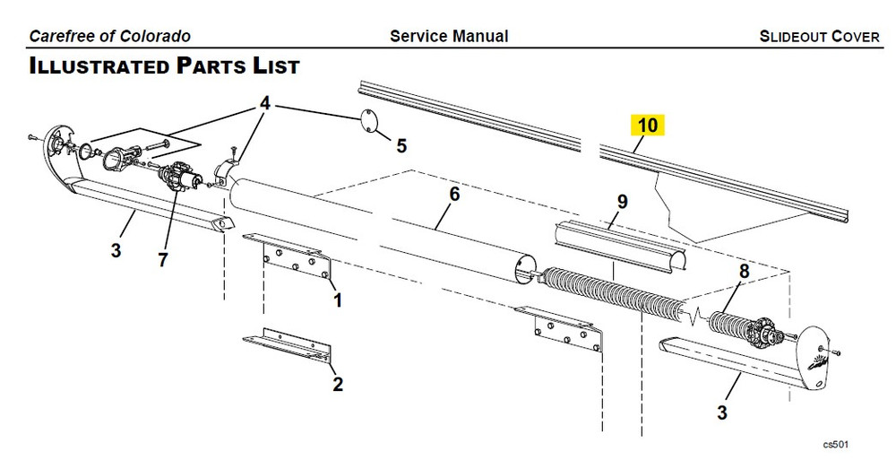 Carefree RV 610700-197BLK Awning Rail 197" - BLK