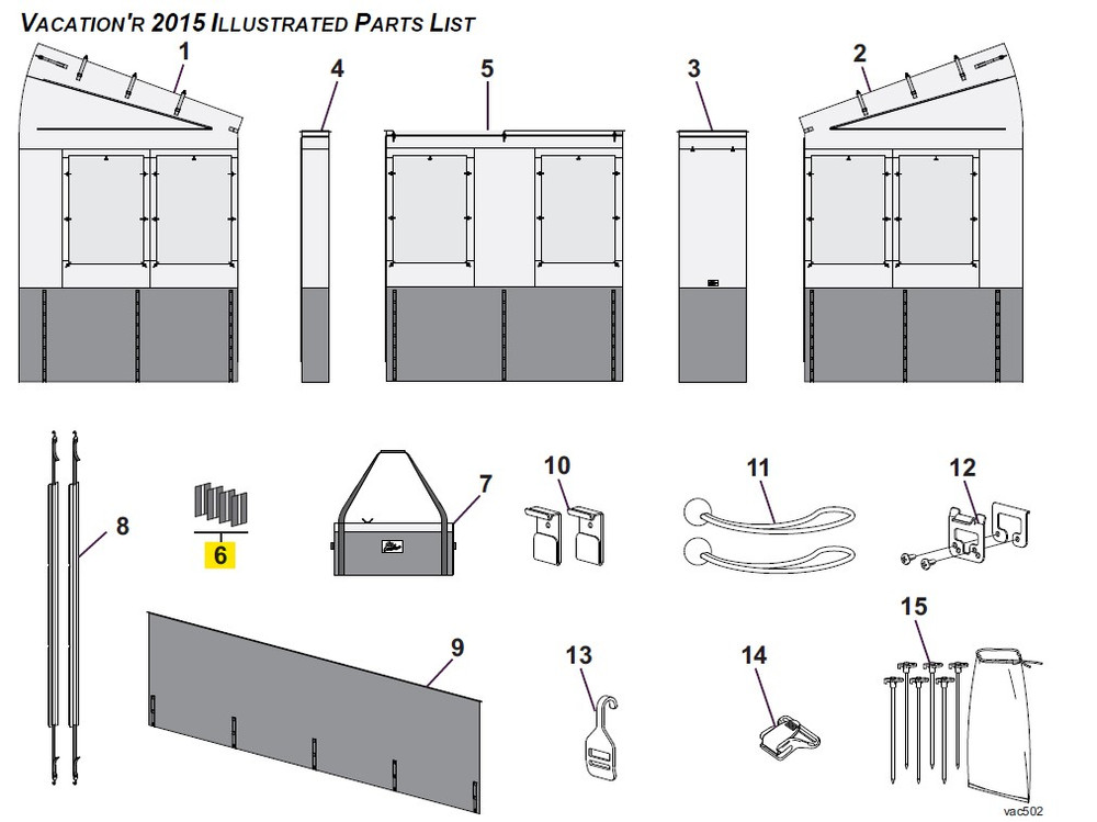 Carefree RV R001800 Vacation'r Awning Cover Panel Kit - pkg of 4