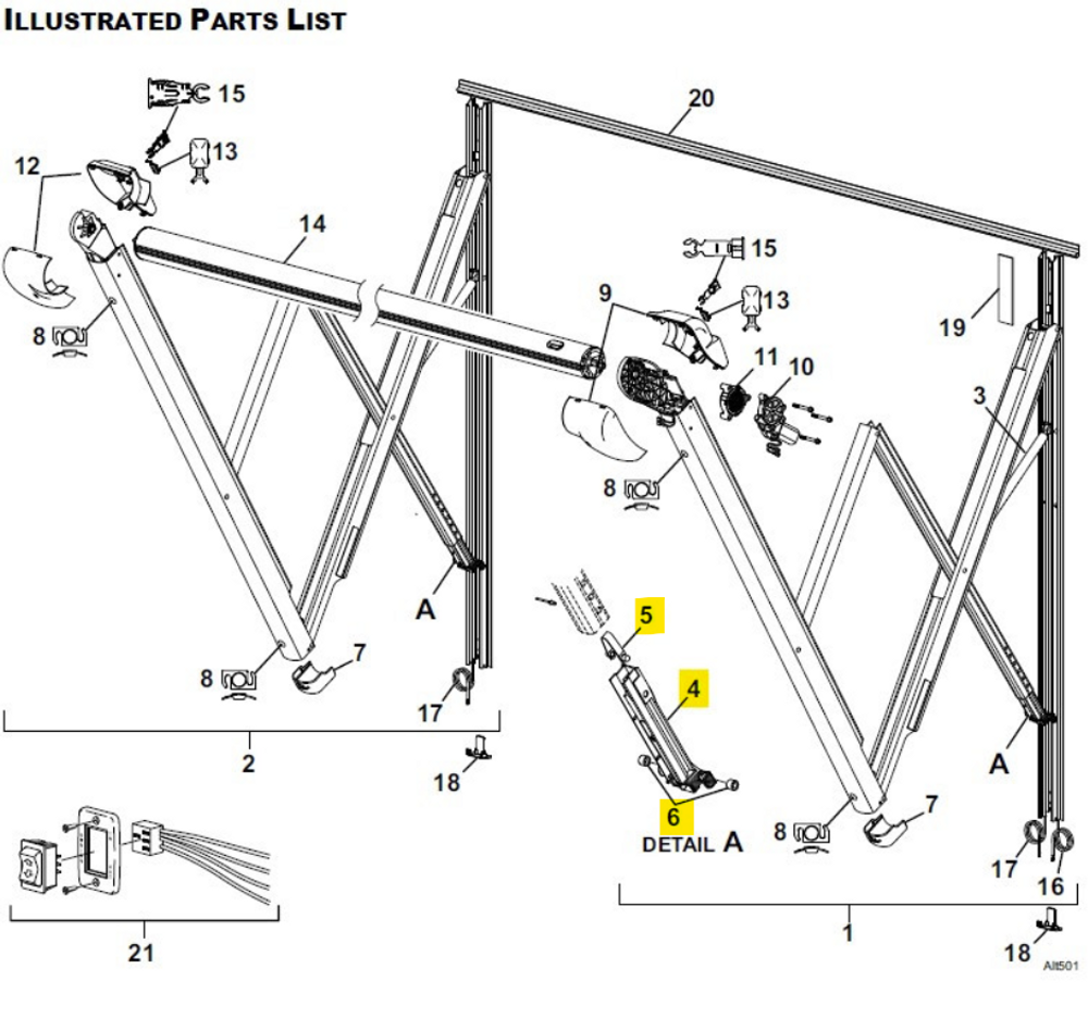 Carefree RV R001927-002 Altitude Awning Pitch Adjust Assy Kit - Blk