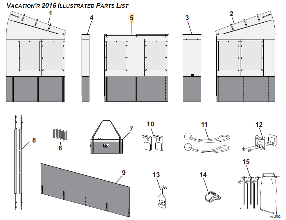 Carefree RV R062837-016 Vacation'R Front Panel for 16' Room