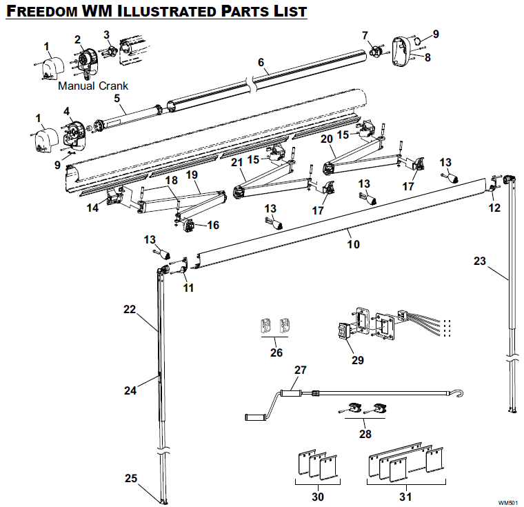 Carefree RV 35144MMJV Freedom WM, 3.66M - Heather Beige Acrylic