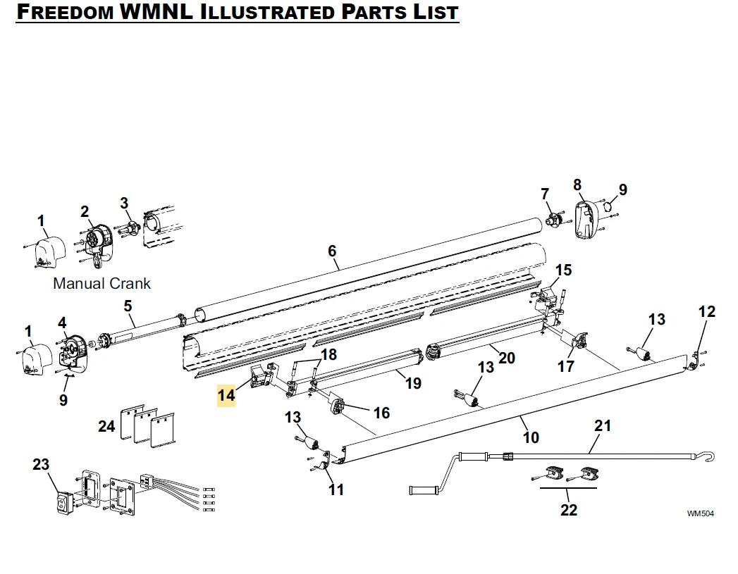 Carefree RV R019381-001 Freedom WMNL Knuckle Assy, Case, LH