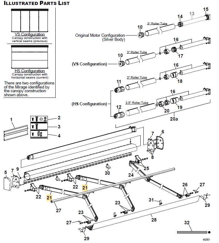 Carefree RV R012598-JVL115 Mirage 2 Stg Spring Arm Assy, LH and Center - Black