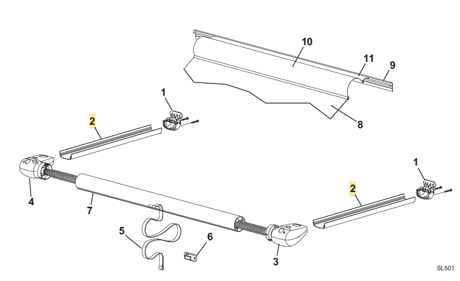 Carefree RV ICJV01 SL Window Awning Arms - Black