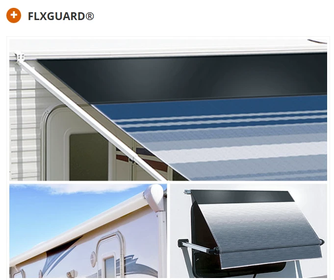 Carefree RV MGZ204DR5ARB Awning Fabric, 17' - Mediterranean Blue Acrylic w/BLK FG w/LED