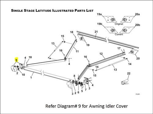 Carefree RV R001785-005 Latitude Awning Idler Cover Kit - White