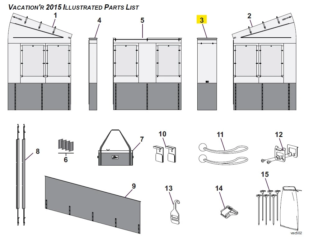Carefree RV R062830-001 Door Panel Vacation'r 2015 & On