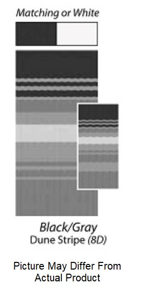 Carefree RV 301968D00G Fiesta Awning Fabric VL TA-17' B/GR, WHT WG, UNTUBD