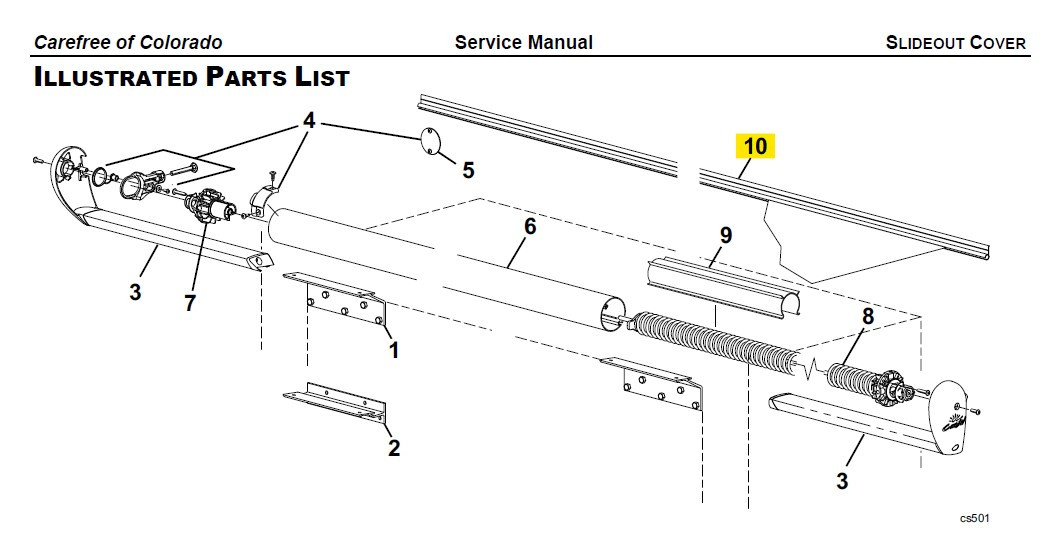 Carefree RV 610700-197BLK Awning Rail 197" - BLK
