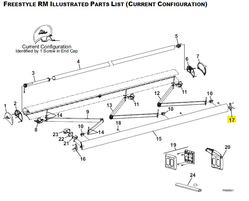 Carefree RV R041352-231 Awning Lead Rail End Plate, RH - Satin
