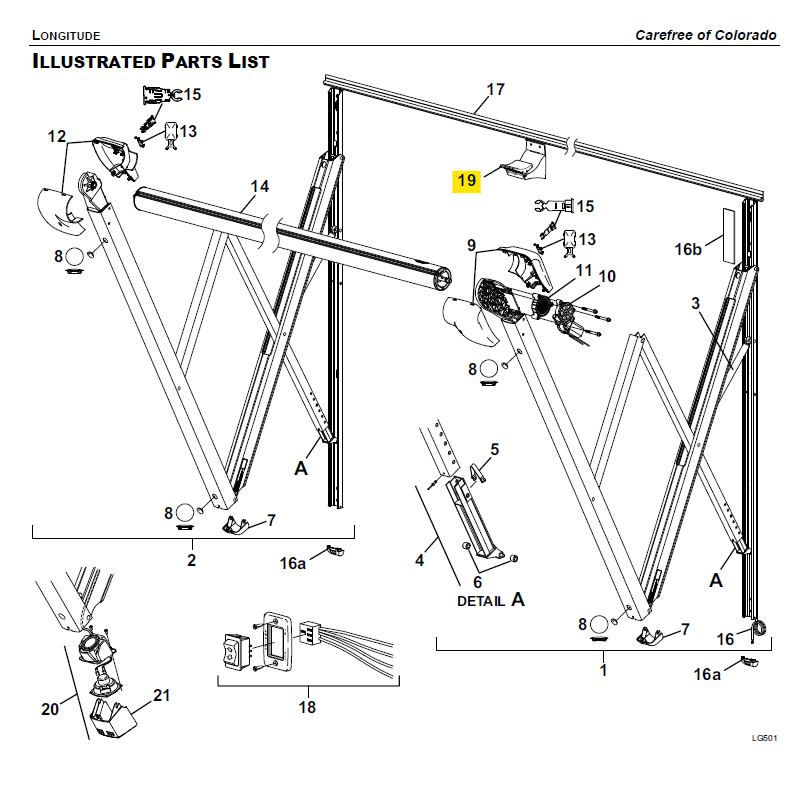 Carefree RV 019574-006 Longitude Awning Center Support