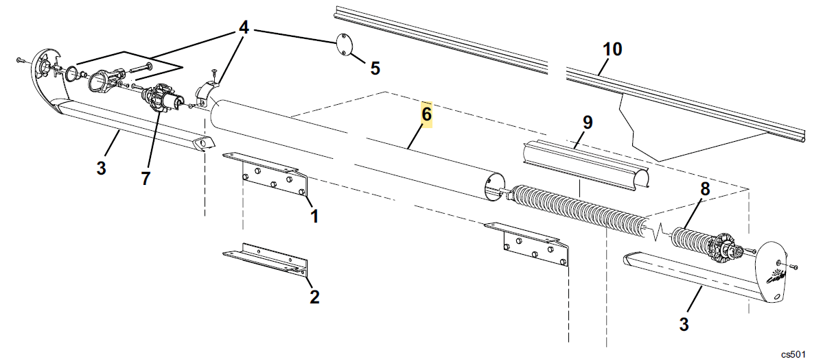 Carefree RV R001580-183 Slideout Cover Awning Roller Tube for 177"