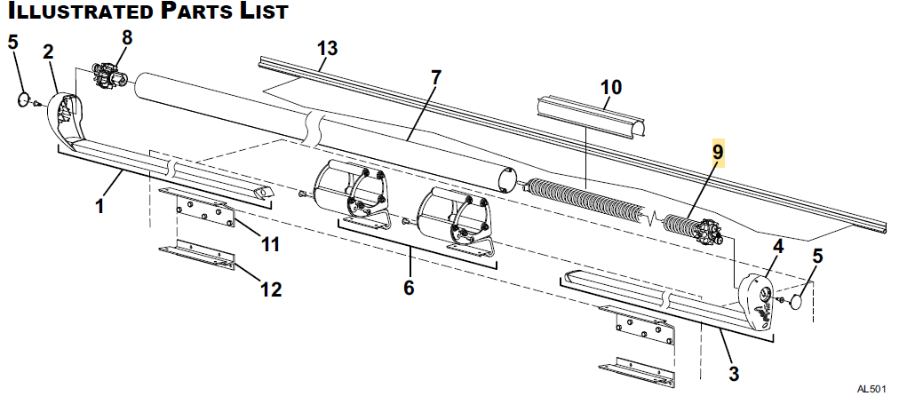 Carefree RV R001859XL Spring Assy, RH for Alpine Slideout XL