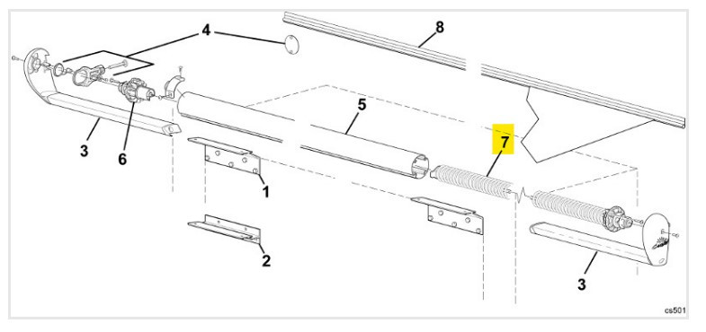 Carefree RV R001582 Awning Spring Assembly RH (SlideOut Cover) - RV ...