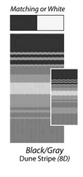 Carefree RV MGZ1688D8DRB Fabric Replacement for 168" Awning - Black Gray Dune Stripe