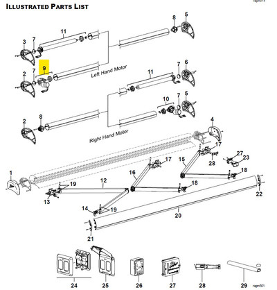Carefree RV R002012 Awning Motor Assy, Right Angle, LH