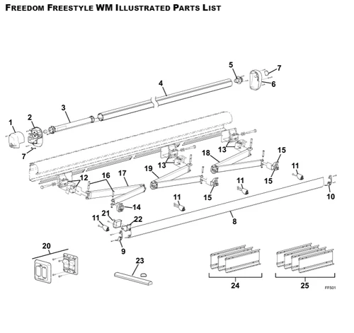 Carefree RV CA1576DJVLM Complete Freestyle WM Awning, 4.0M - SLSF PBL,LED
