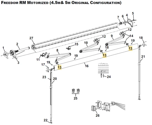 Carefree RV R001776 Freedom RM Connector Assembly, Lead Rail