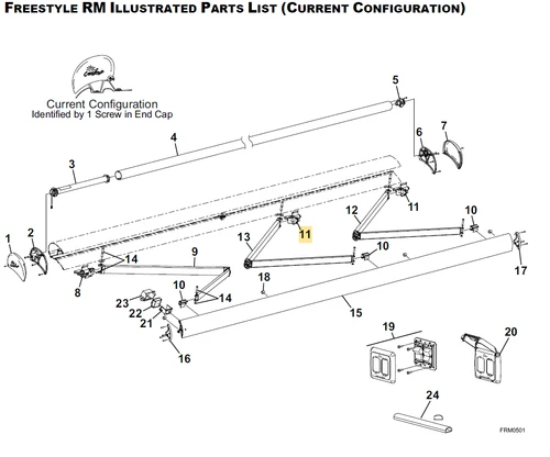 Carefree RV R019280-004 Freestyle RM Connector Assy, Case, RH