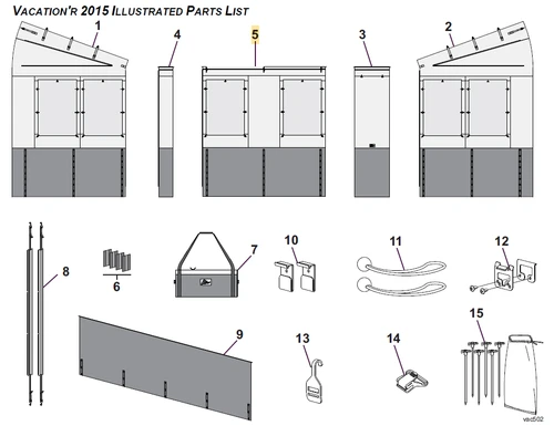Carefree RV R062837-016 Vacation'R Front Panel for 16' Room