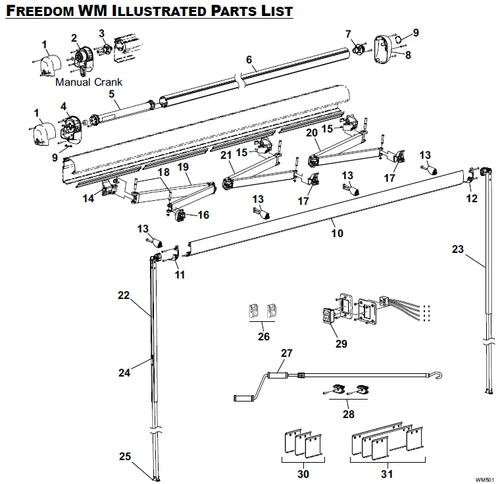 Carefree RV 35144MMJV Freedom WM, 3.66M - Heather Beige Acrylic