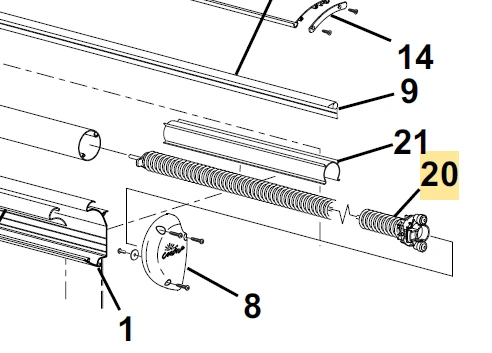 Carefree RV R001560 Ascent Spring Assy, RH (identified with orange marking)