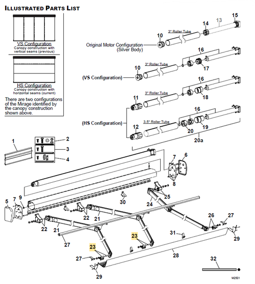 Carefree RV R019366-23L Mirage 2 STG Lead Rail Connector, LH