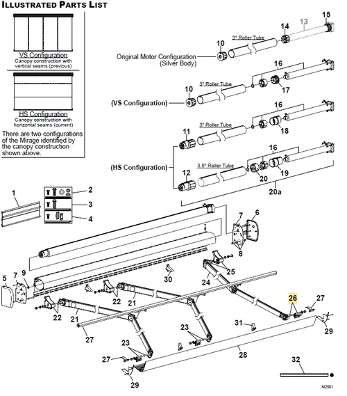 Carefree RV R019366-23R Mirage 2 STG Lead Rail Connector, RH