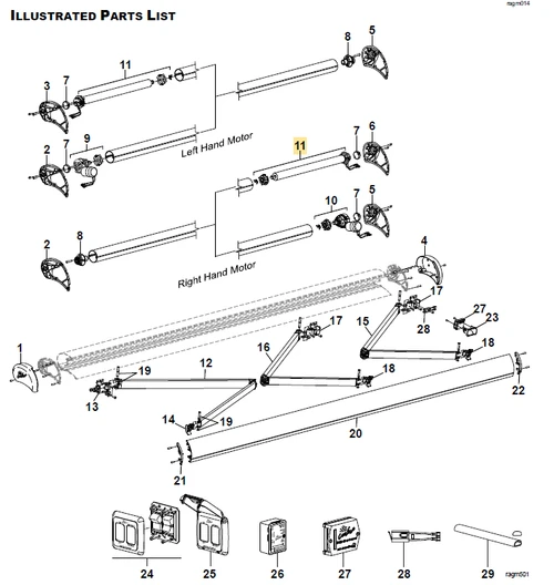 Carefree RV R002010 Freestyle Evolution Motor Assembly, Tubular