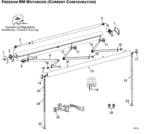 Carefree RV JL1576DJVTM Freedom RM Assy, 4.0M, BLK - SLSF
