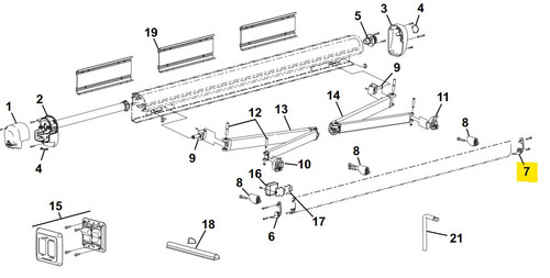 Carefree RV R001625BLK Freedom WM Awning; Lead Rail End Plate Right Hand- Black