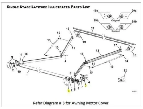 Carefree RV R001783-006 Latitude Awning Motor Cover - Black