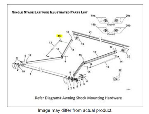 Carefree RV R001789 Latitude Single Stage Support, Gas Spring