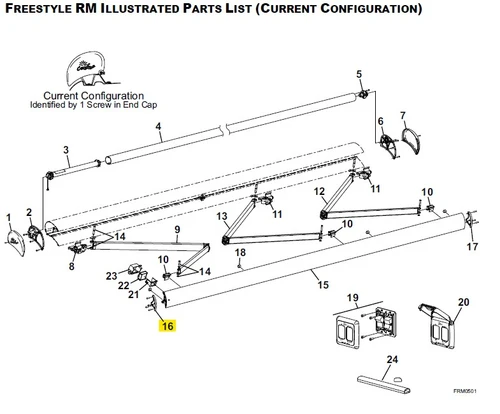 Carefree RV R041353-231 Awning Lead Rail End Plate, LH - Satin
