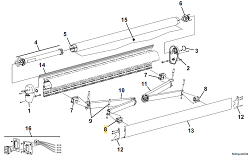 Carefree RV R019799-001 Marquee Connector Assembly Lead Rail