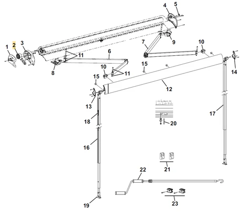 Carefree RV R062777-006 Freedom RM Awning Gearbox, Manual - Black
