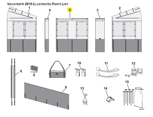 Carefree RV R062837-020 Vacation'R Front Panel for 20' Room