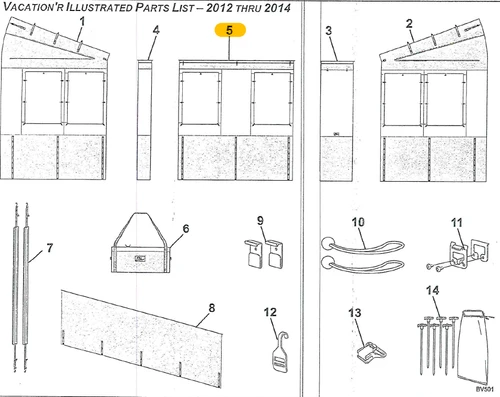 Carefree RV R062793-020 Vacation'R Front Panel for 20' Room