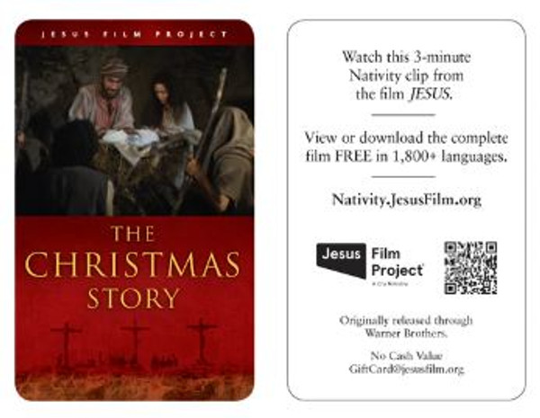 CHRISTMAS STORY GIFT CARDS IN PACKS OF -100-300-500-1000