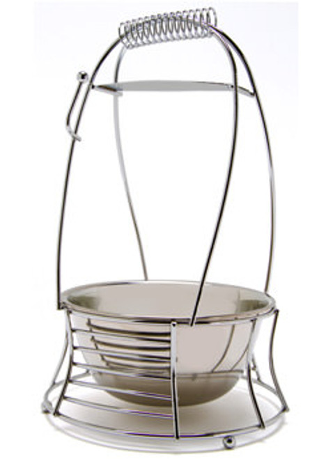 LARGE MYA CHARCOAL BASKET - SILVER