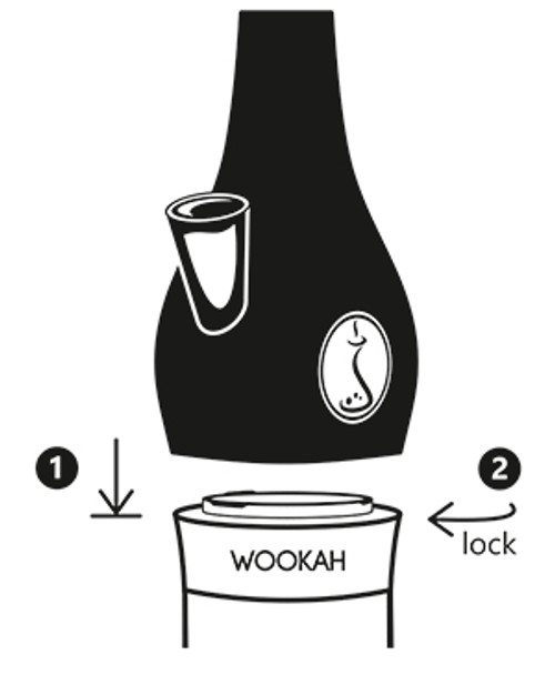 A technical solution, which enables quick and convenient mounting of the WOOKAH body to the WOOKAH vase. With just a short movement you can match the two elements. A technical solution, which enables quick and convenient mounting of the WOOKAH body to the WOOKAH vase. With just a short movement you can match the two elements.