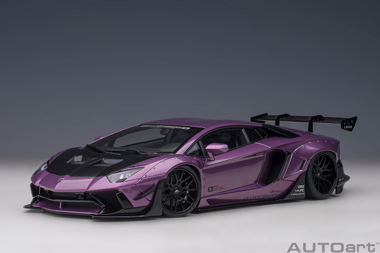 Liberty Walk LB-Works Lamborghini Aventador (79242) Purple in 1/18