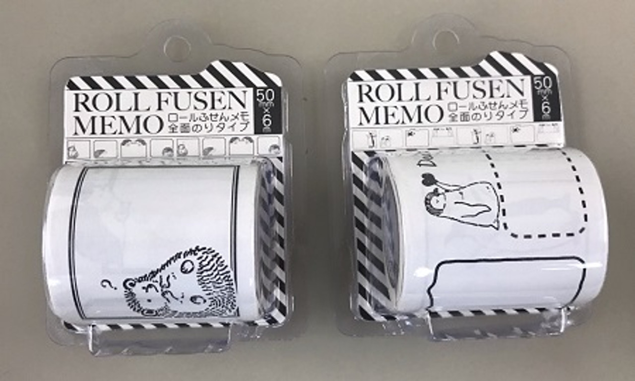 Roll Stick Note Hedgehog & Penguin@EE1-6222ロール付箋メモ1P