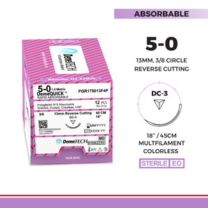 Demequick Rapid Absorbable Suture - 45cm Colourless Demequick Rapid Absorbable Suture - 45cm Colourless
